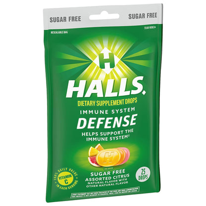 HALLS DEFENSE, DRP SUG/FREE CITRUS (25/BG)
