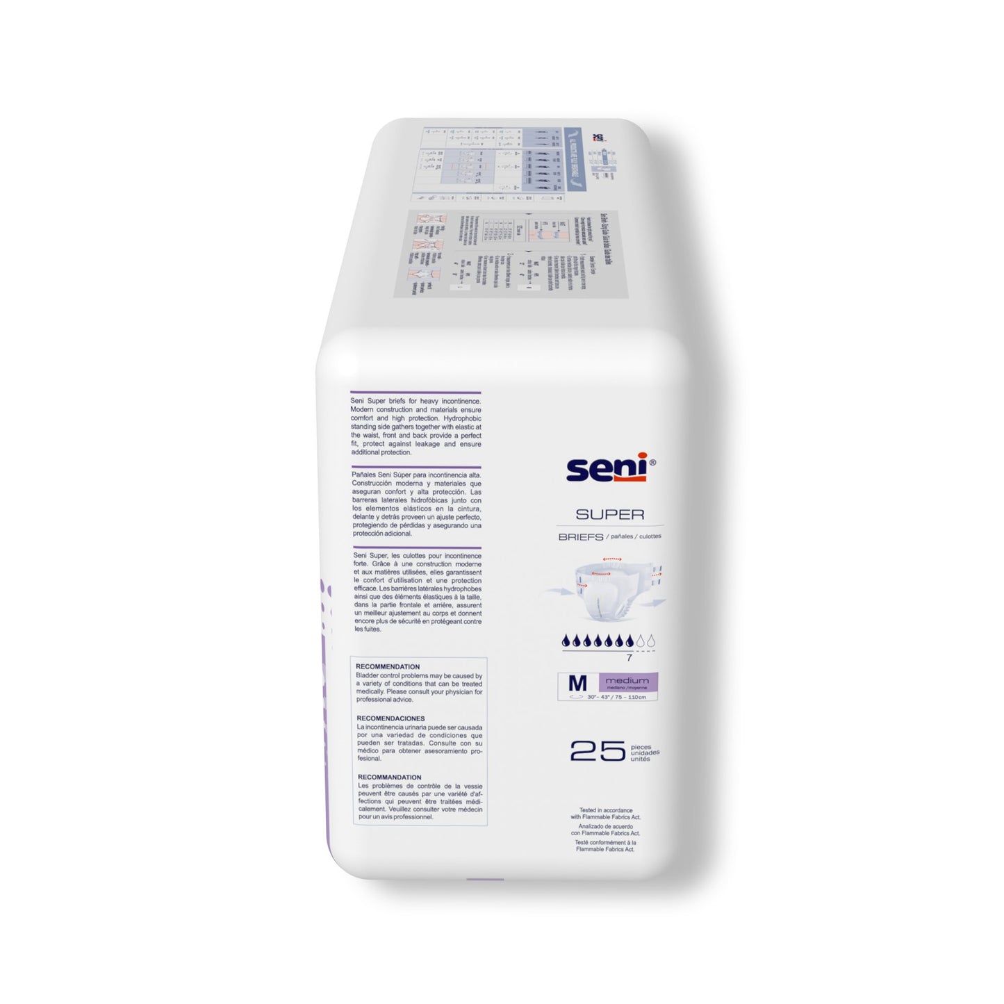 BRIEF, INCONT SENI SUPER MED 30"-43" (25/PK 3PK/CS)