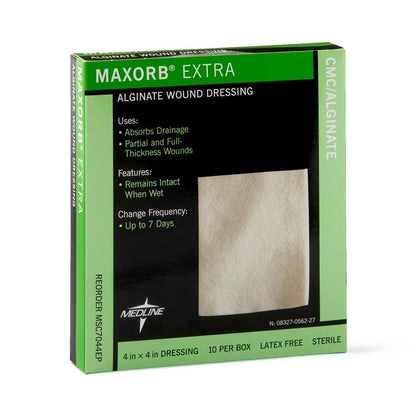 DRESSING, MAXORB XTRA CAL ALGINAT 4"X4" LF (10/BX 5BX/CS)