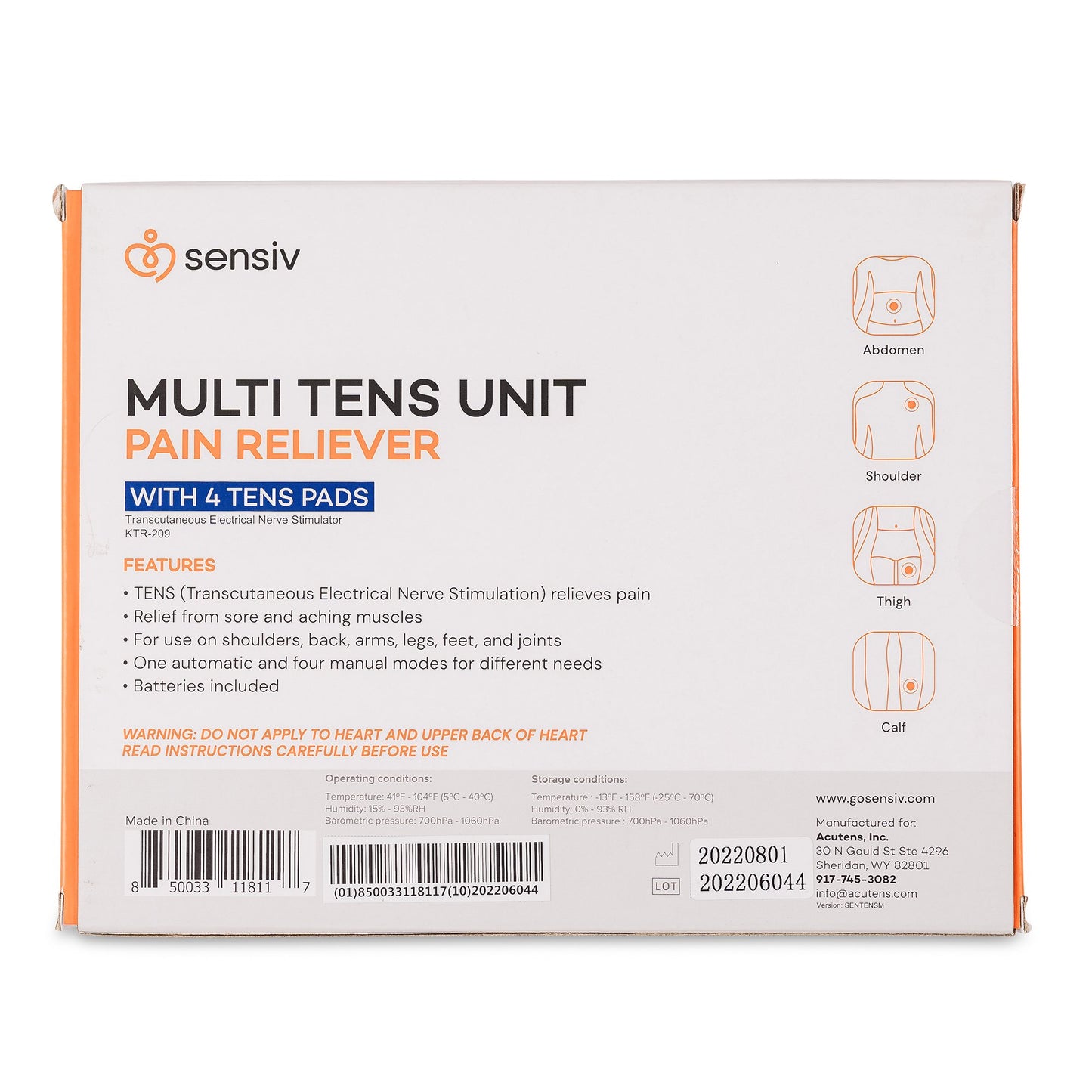 TENS UNIT, NERVE STIMULATION SENSIV MULTI CHANNEL (20/CS)