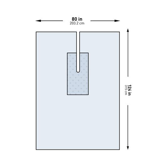 DRAPE, SURGICAL ORTHO W/SPLIT 80"X124" (20/CS)