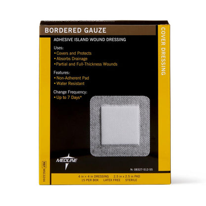 GAUZE, BORDER 4"X4" (15/BX 10BX/CS)