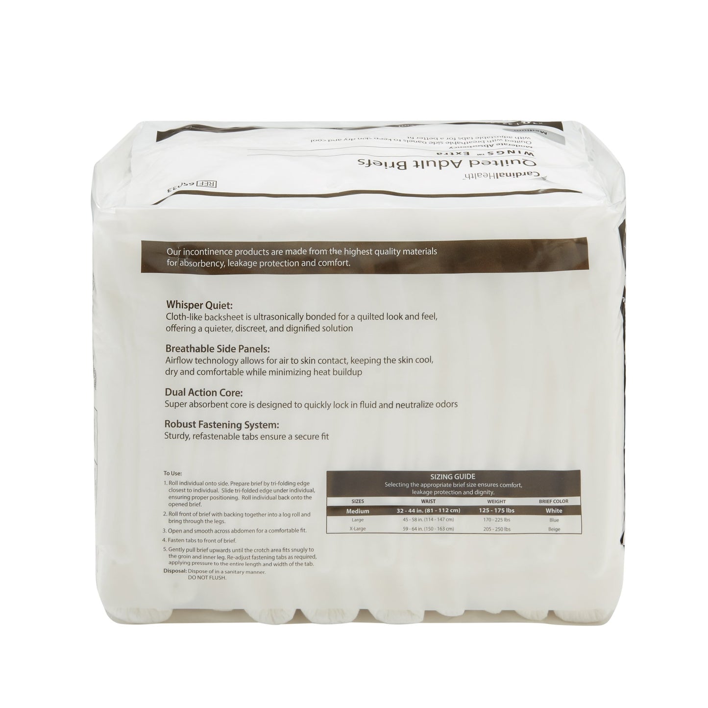 BRIEF, SIMPLICITY QUILTED ADLTMODERATE ABS (10/BG KENICO
