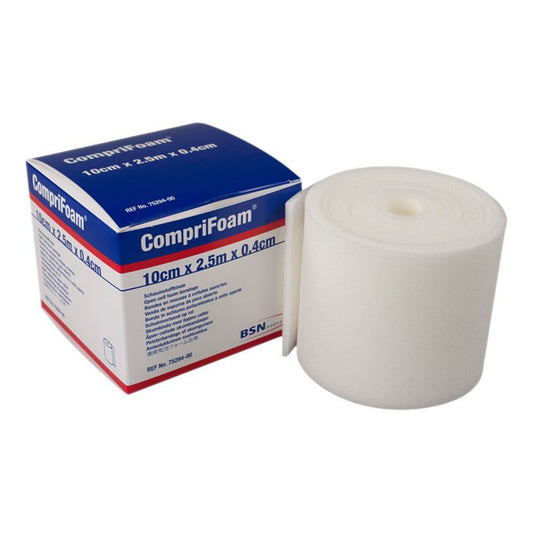 BANDAGE, COMPRIFOAM 10CMX2.5MX0.4CM WHT (24RL/CS)