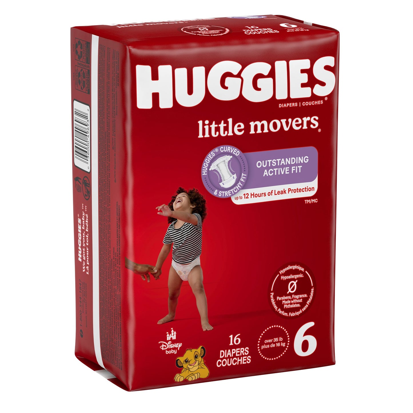 DIAPER, HUGGIES LITTLE MOVERS JUMBO SZ6 (16/PK 4PK/CS)