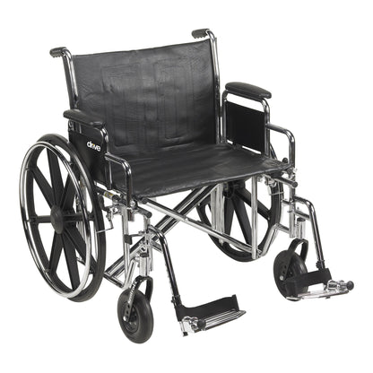WHEELCHAIR, HD DUAL CROSS BRACE DDA SF 24" 450LBS