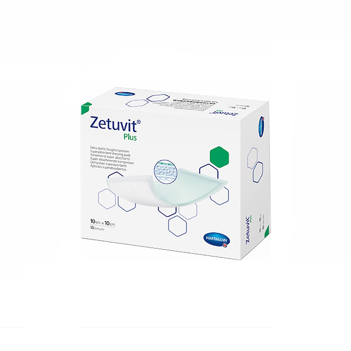 DRESSING, WOUND ZETUVIT PLUS W/SAP 4"X4" (10/BX)