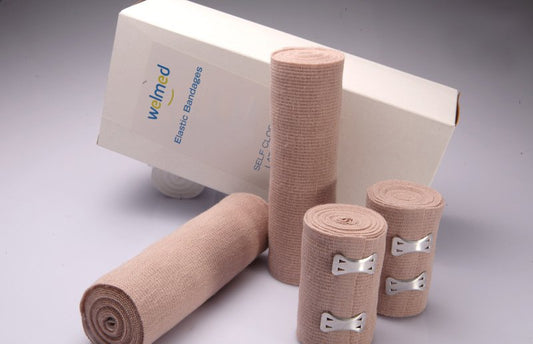 BANDAGE, ELAS STRCH W/CLIPS TAN 4"X5YDS (60/CS)