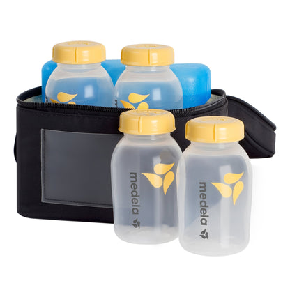 COOLER SET, BREAST MILK MEDELAW/4BOTTLES W/LIDS/ICE PACK