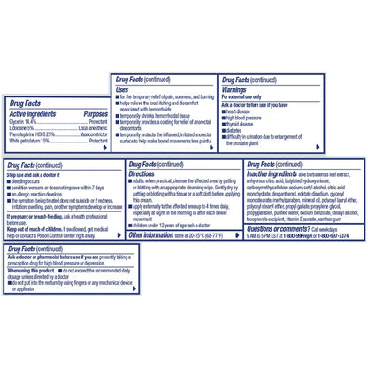 PREPARATION H, CRM HEMORRHOIDAL RAPID RELIEF 5%-0.25% 1OZ