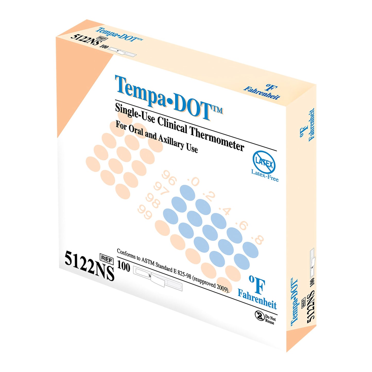 THERMOMETER, ORAL TEMPA DOT N/S (100/BX 20BX/CS)