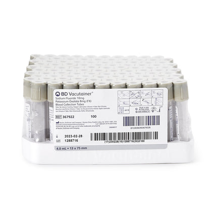 TUBE, BLD COL SODFL GRY 4ML PLAS VACUTAINER (100/BX 10BX/CS)