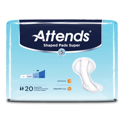 PAD, ATTENDS SUPER SHAPED (20/PK 4PK/CS)