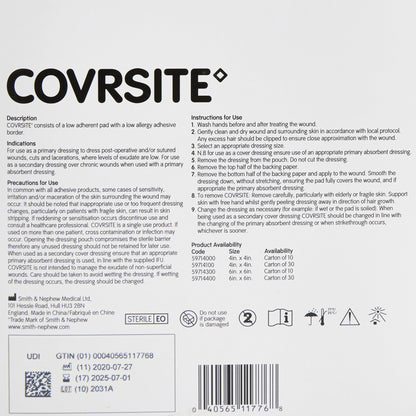 DRESSING, COVRSITE 6"X6" (30/BX10BX/CS)