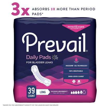 PAD, INCONT PREVAIL LNG MAX (39/PK 4PK/CS)