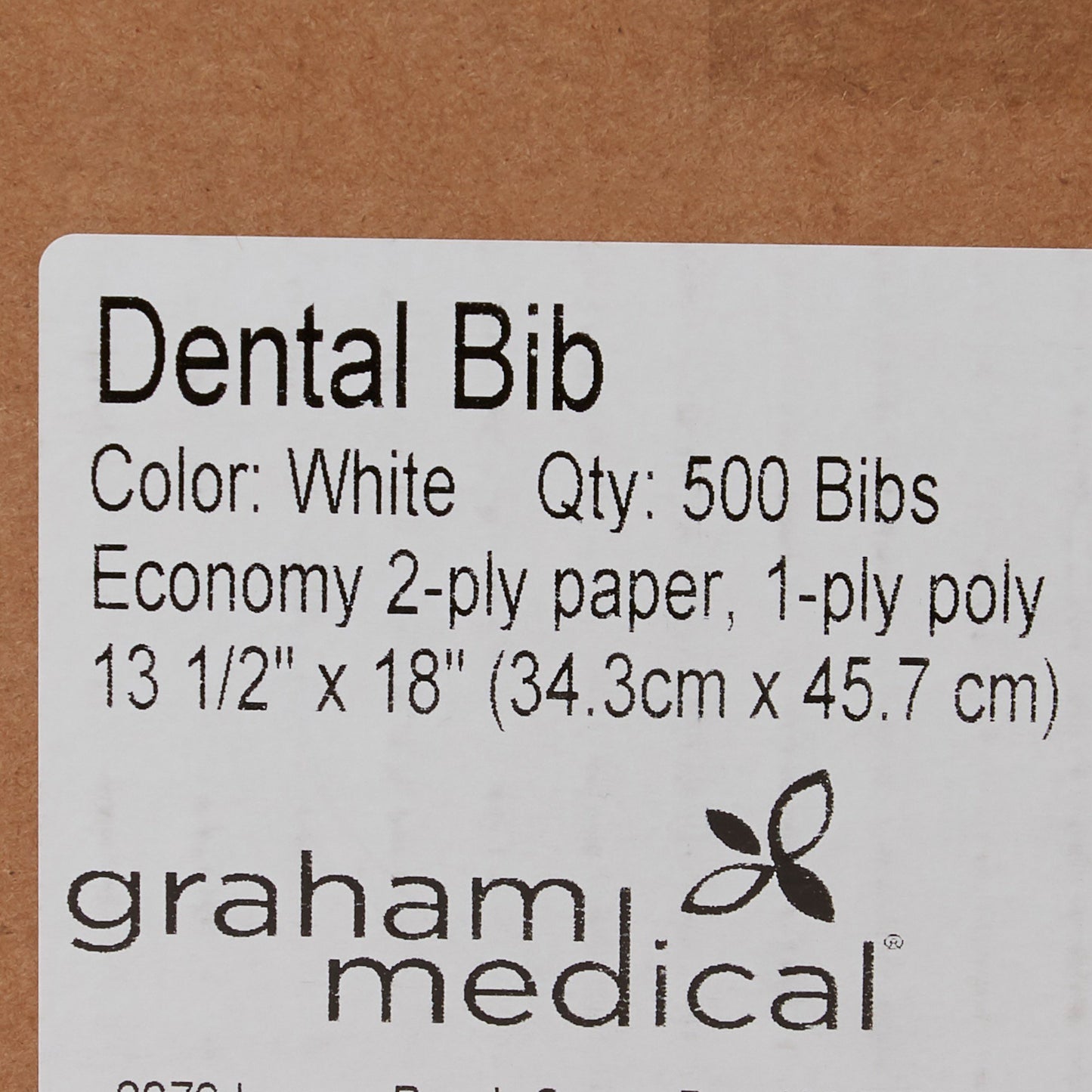 BIB, DENTAL TTP WHT 13.5"X18" (500/CS)