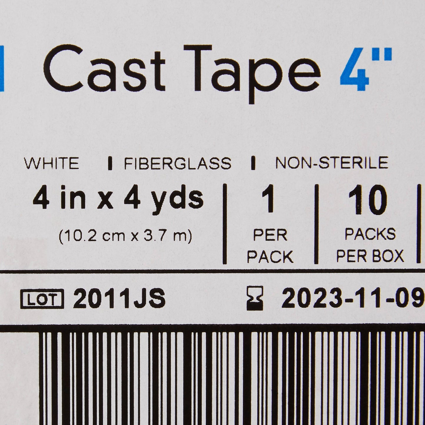 TAPE, CAST WHT LF 4"X4YDS (10RL/BX)