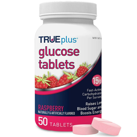 GLUCOSE, TAB TRUEPLUS 15GR RASPBERRY (50/BT 12BT/CS)