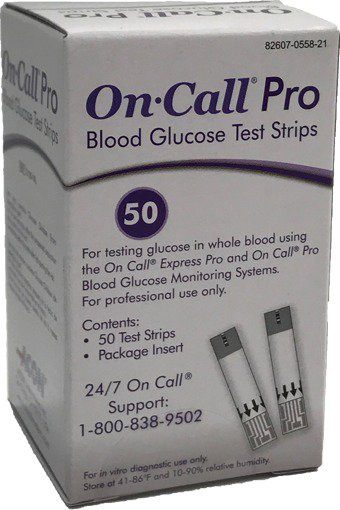 TEST STRIP, BLD GLUCOSE ON-CALL PRO (50/BX 48BX/CS)