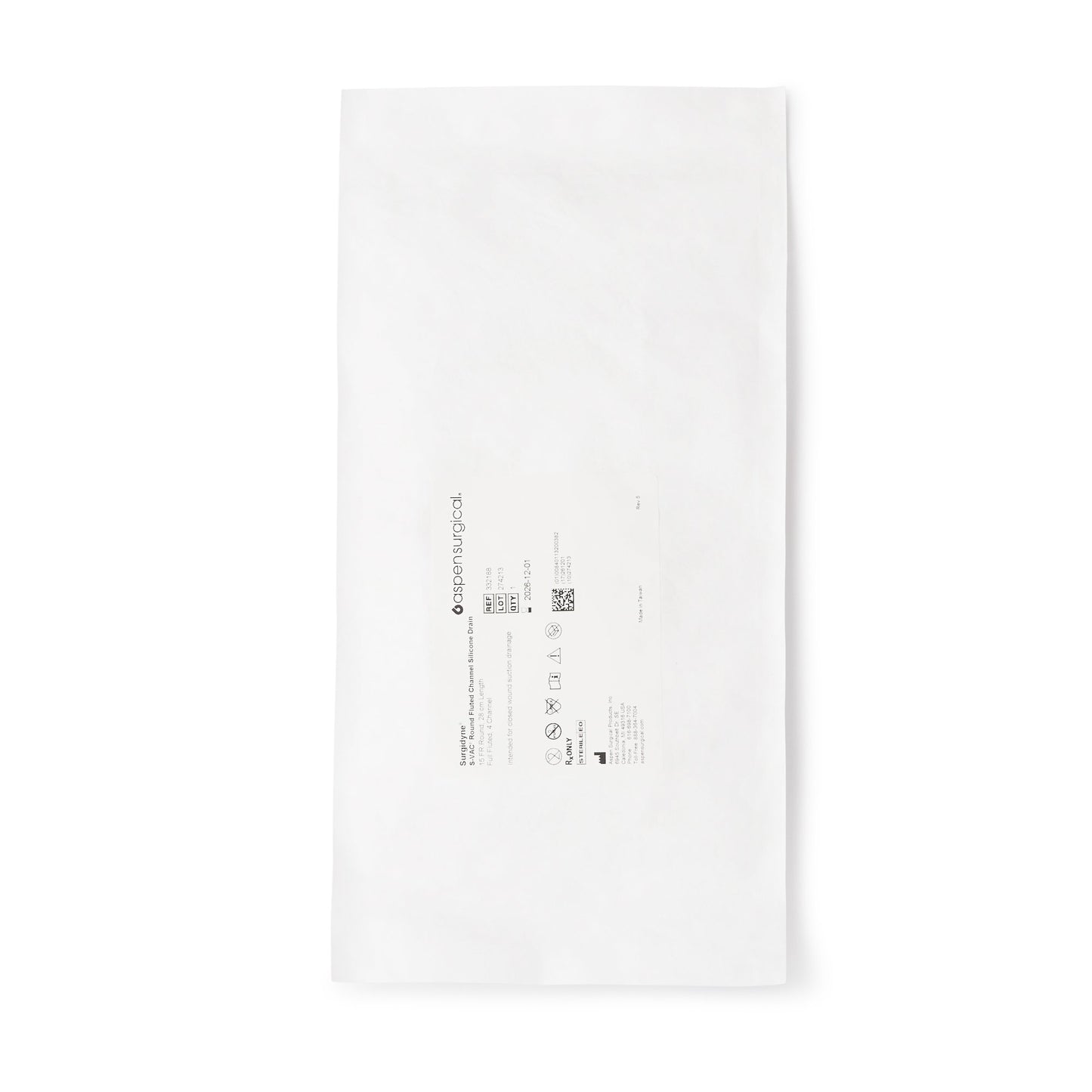 DRAIN, RND FULL FLUTD 15FR (10/CS)
