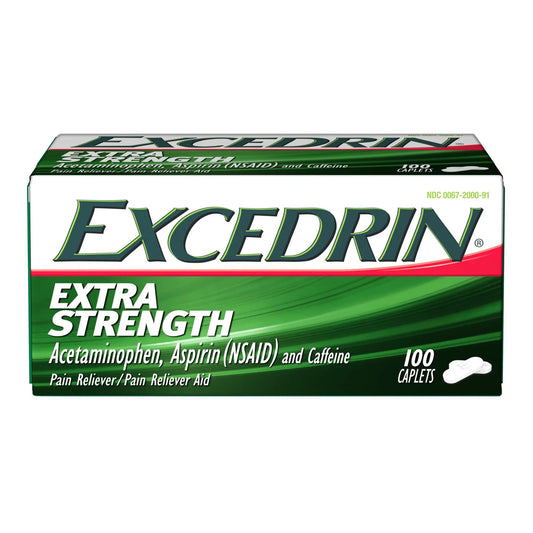 EXCEDRIN XS, CAP 250-250-65MG (100/BT)