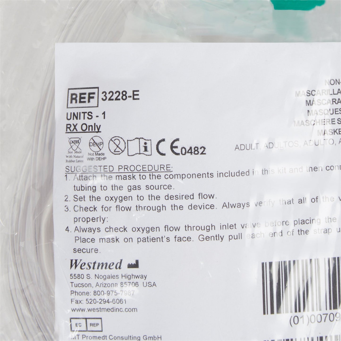 MASK, OXY HI CONC N/REBR ADLT ELONG (AMR) (50/CS)