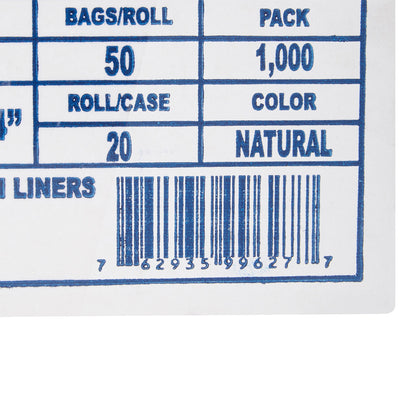 LINER, CAN CLR 5MIC 24"X24"10GL (1000/CS)