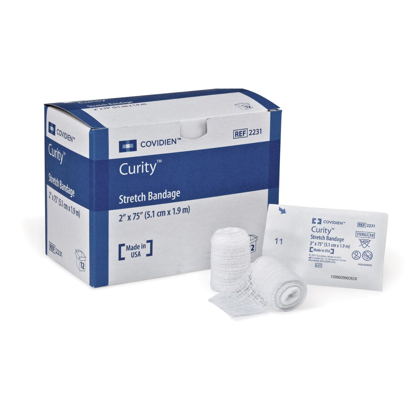 BANDAGE, GAUZE STRETCH STR 2"X75" (12RL/BX)