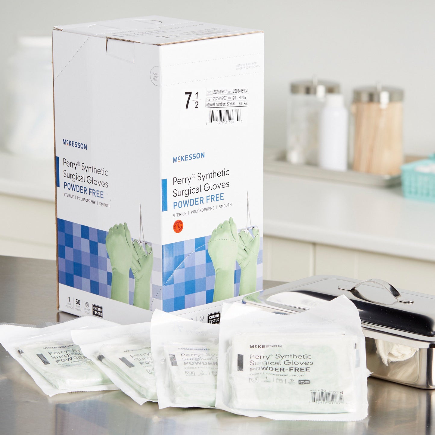 GLOVE, SURG PLYISO 7.5 STR2 SMTH CHEMO (50PR/BX 4BX/CS)