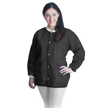 COAT, LAB FITME BLK LG (10/BG 5BG/CS)