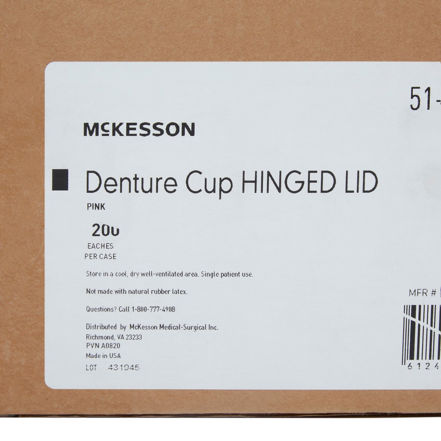 CUP, DENTURE HINGED LID PNK (200/CS)