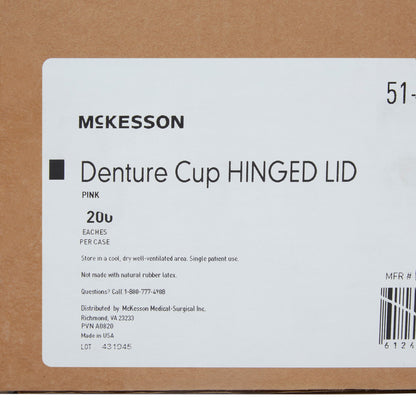 CUP, DENTURE HINGED LID PNK (200/CS)
