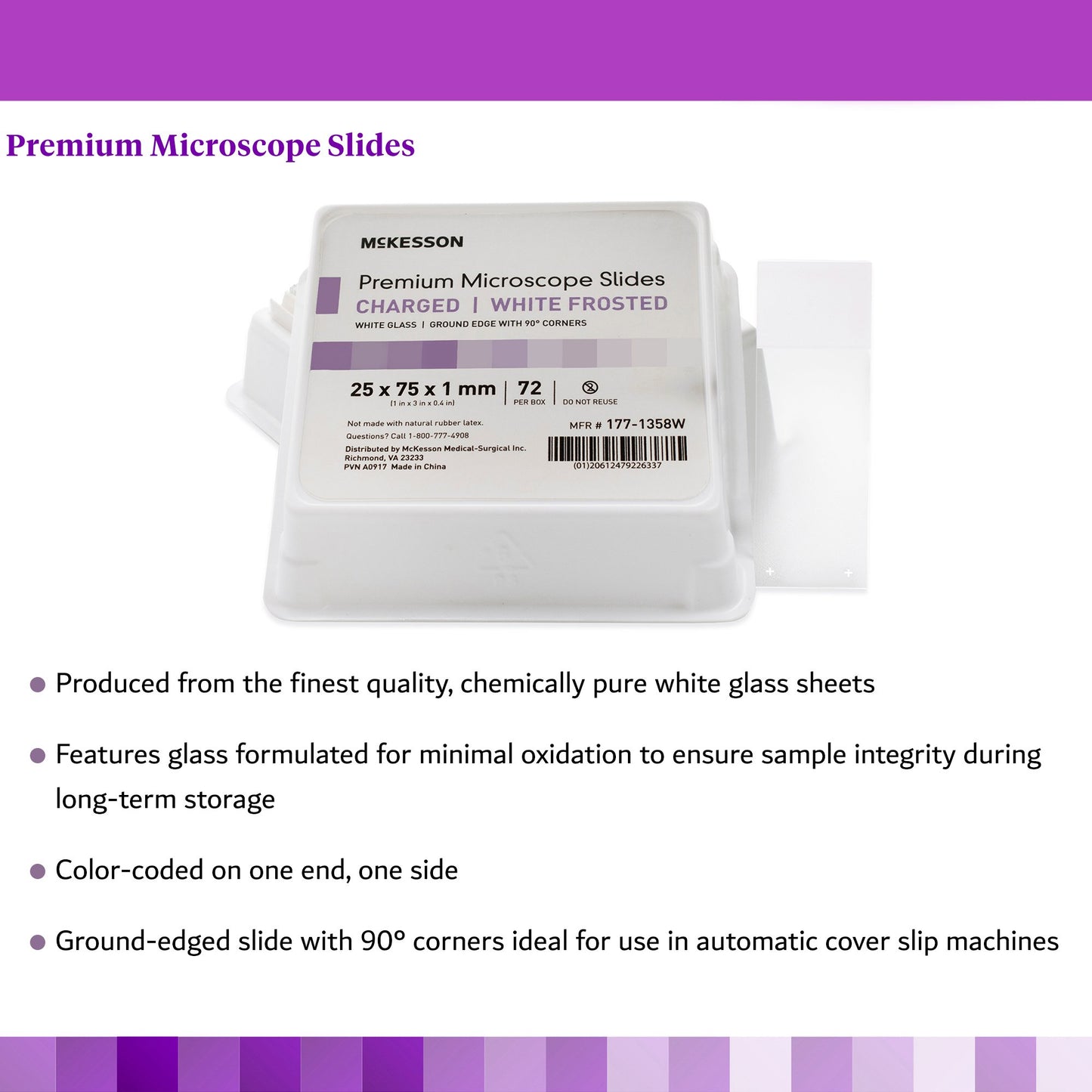 SLIDE, MICRO FROSTED WHT CHARGED (72/BX 20BX/CS)