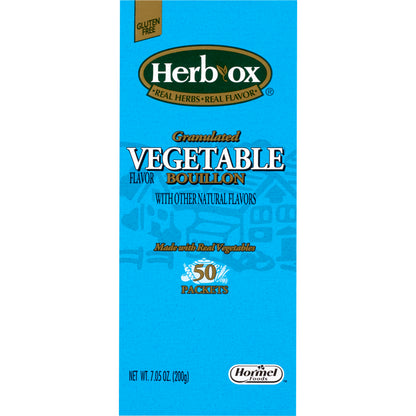 BROTH, VEGETABLE BOUILLON GLUTEN FREE HERBOX (50/BX 6BX/CS)