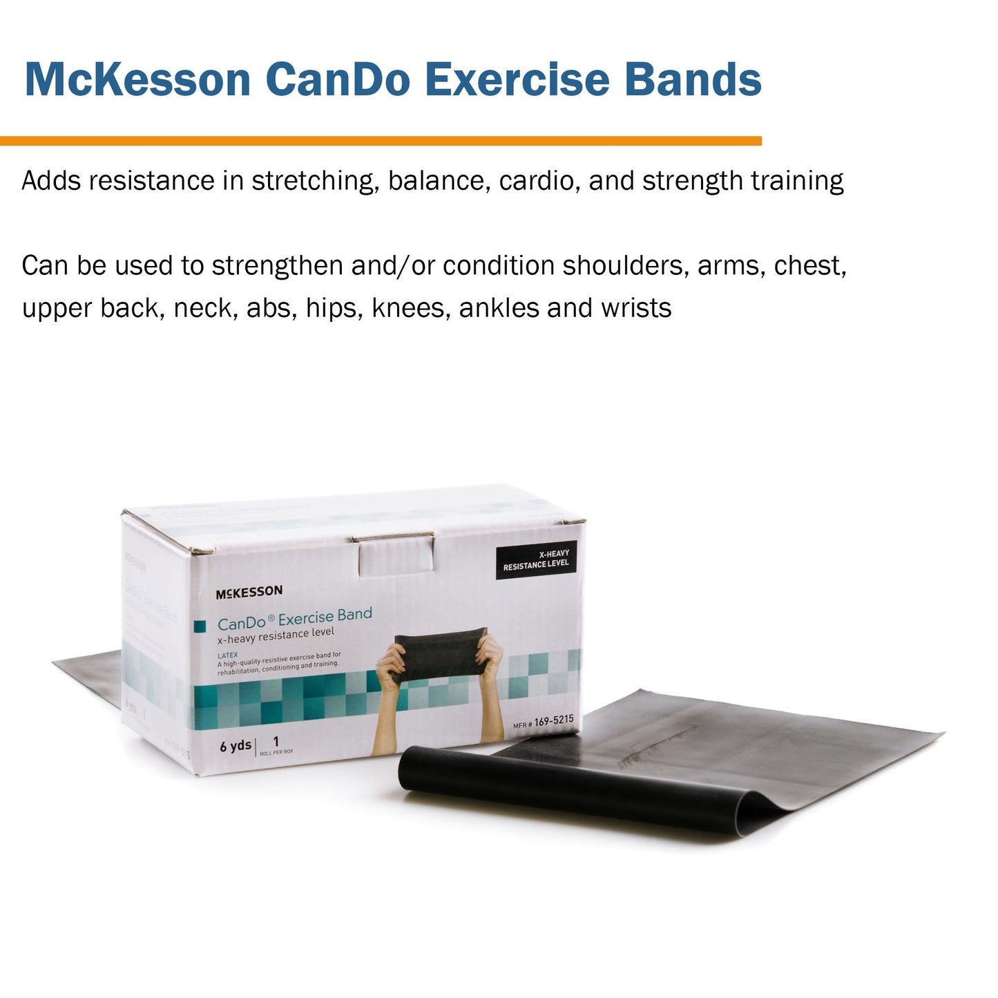 BAND, EXERCISE LTX DISP BLK 6YDS