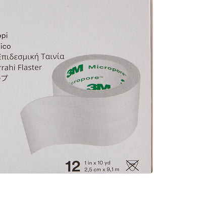 TAPE, ADHSV PAPER MICROPORE 1"X10YDS (12/BX) 3M