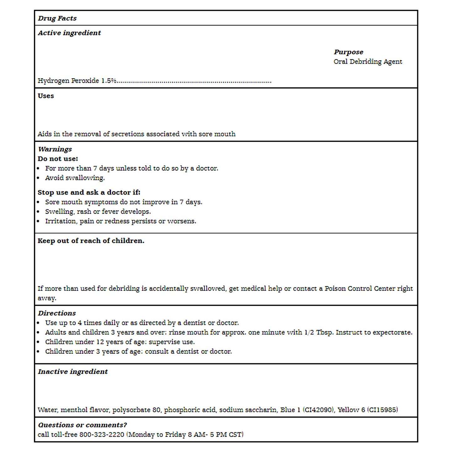 MOUTHWASH, PEROX-A-MINT 1 1/2OZ (100/CS)
