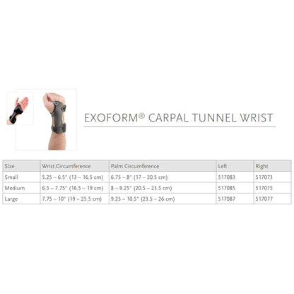 WRIST BRACE, EXOLITE RT LG
