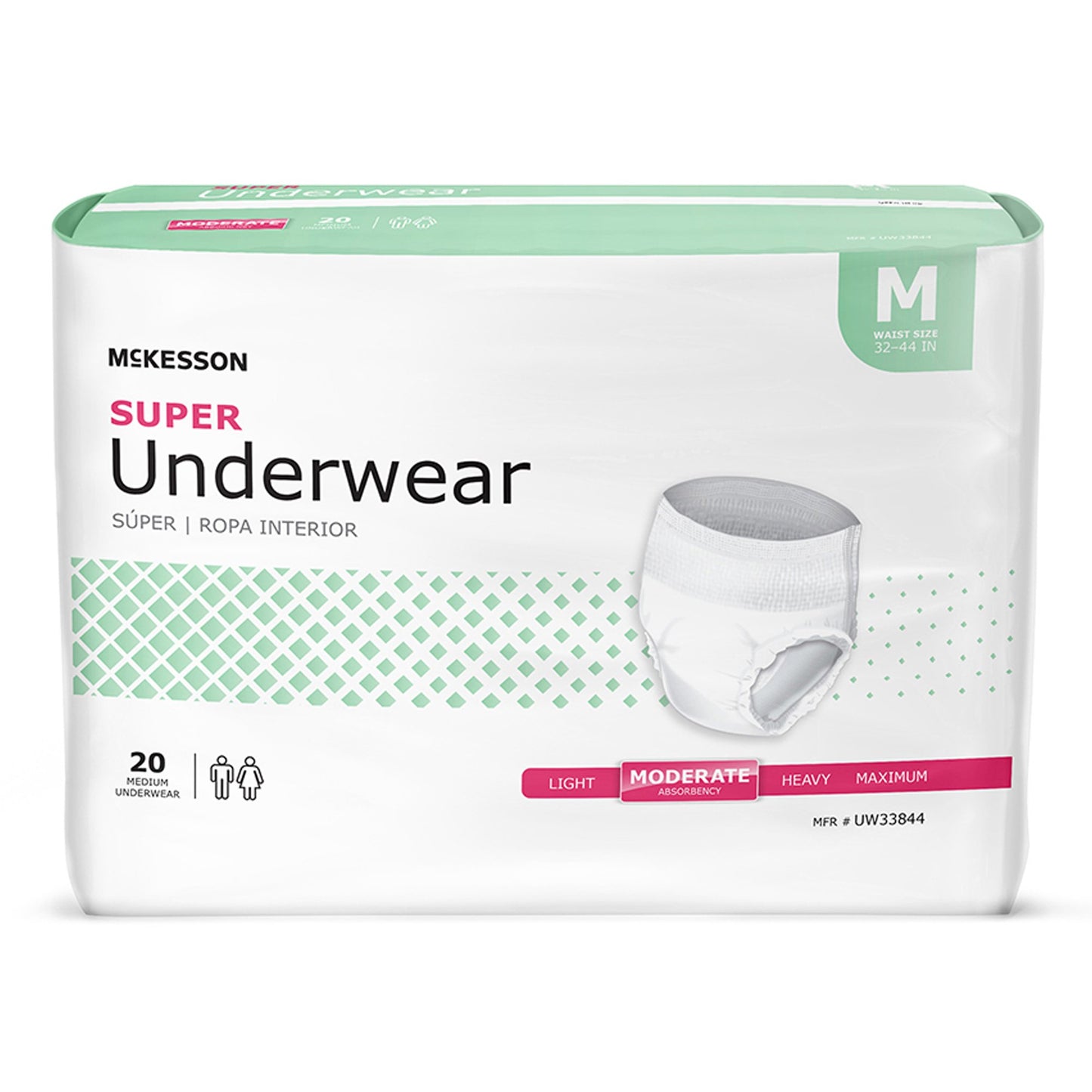 UNDERWEAR, SUPER MED 32-44 (20EA/BG 4BG/CS)