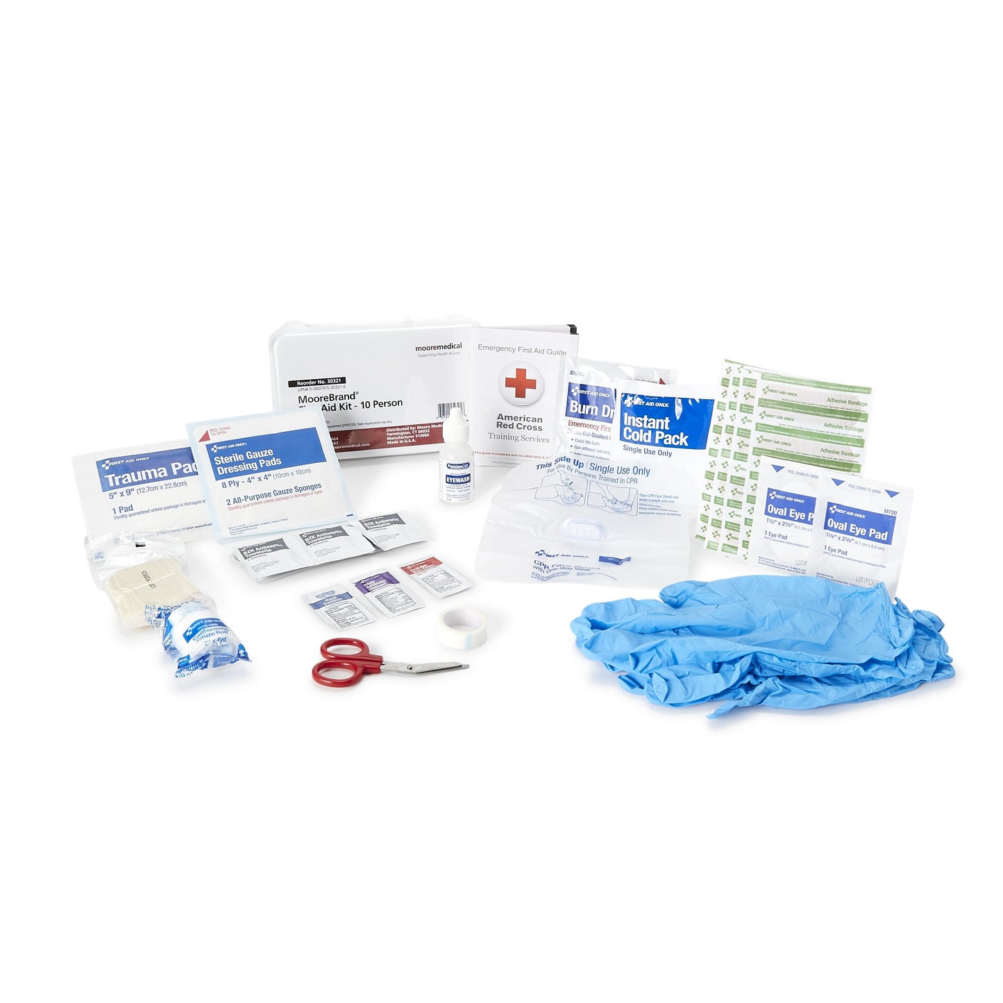 FIRST AID KIT, 10PERSON PLAS 5"X3"X8" (12/CS)