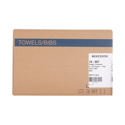 TOWEL, PRO 3PLY TPT BLU 13X18 (500/CS)
