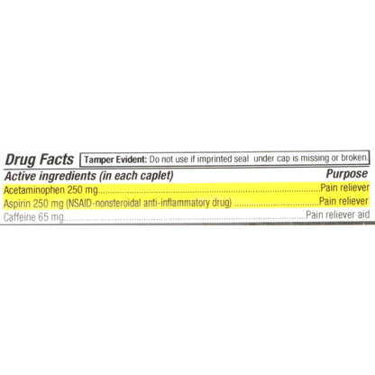 PAIN RELIEF XS, EXCEDRIN TAB (100/BT 12BT/CS)