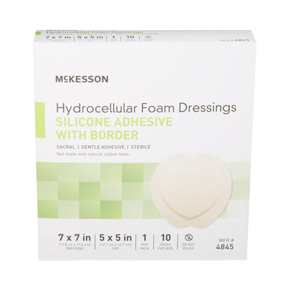 FOAM, ADH SIL W/BORDER SACRAL 7"X7" (10/BX 20BX/CS