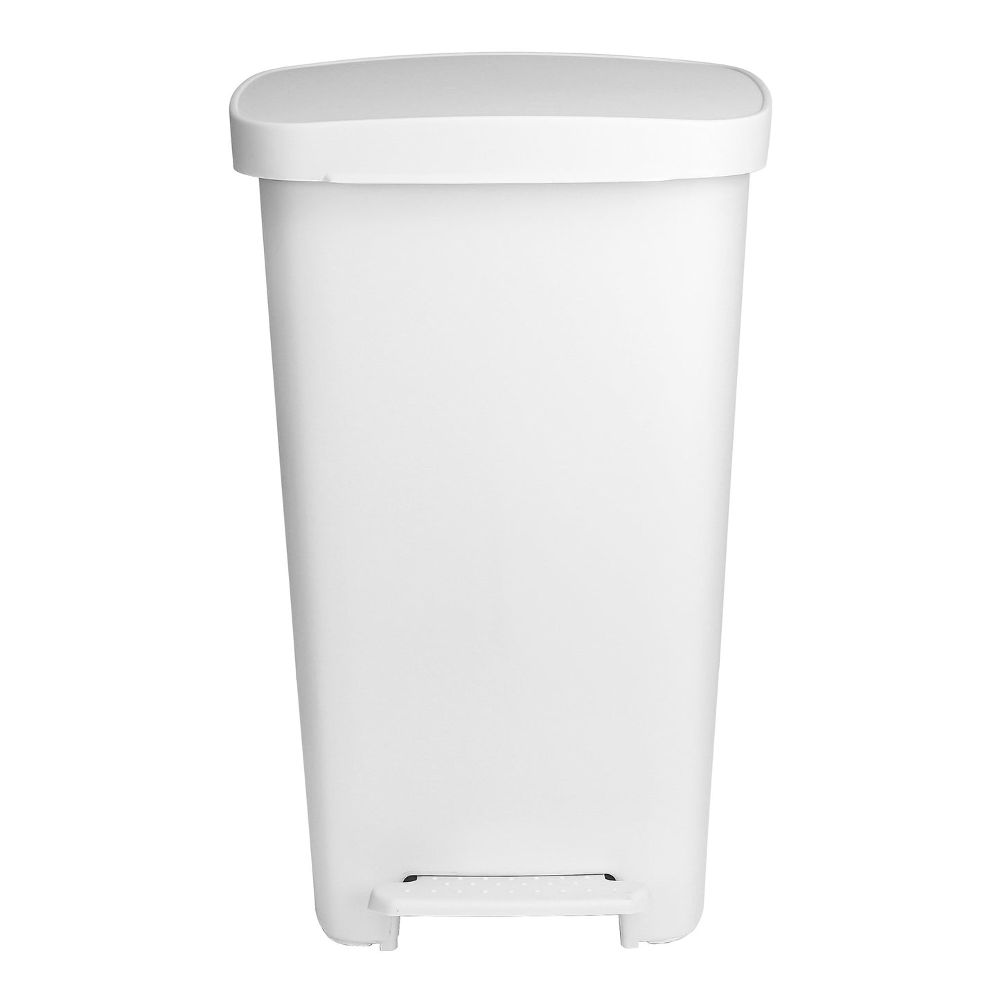 WASTECAN, STEP-ON RECTGL PLAS WHT 52QT