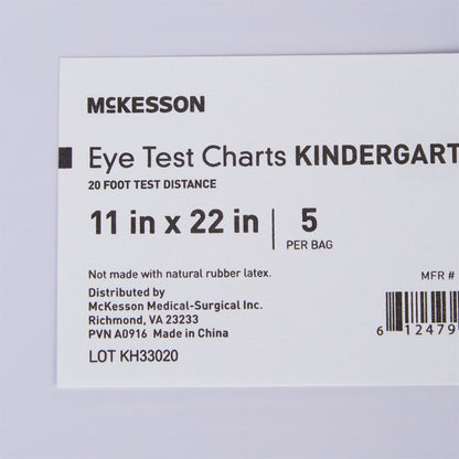 CHART, EYE TEST KINDERGRTN LF 20' 22"X11" (5/BG)
