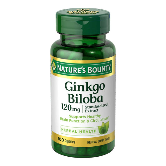 GINKGO BILOBA, CAP NATURES BOUNTY 120MG (100/BT)
