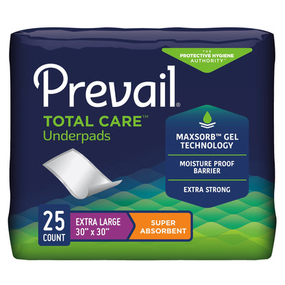 UNDERPAD, INCONT TOTAL CARE XLG 30"X30" (25/BG 4BG/CS)