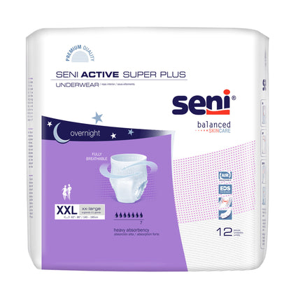 UNDERWEAR, SENI ACTIVE SUPER PLUS 2XLG (12/PK 4PK/CS)