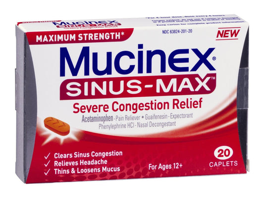 MUCINEX MAX, CAP SINUS CONGESTION (20/CT)
