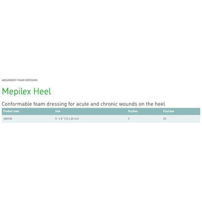 DRESSING, MEPILEX HEEL 5.2"X8"(5/BX 5BX/CS)